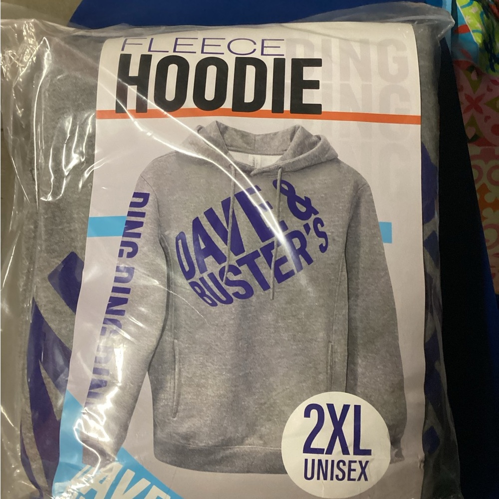 Gray and Blue Sporty Hoodie with Diagonal Graphics